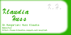 klaudia huss business card